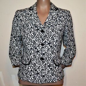 Cato Floral 3/4 Sleeve 3 Button Jacket Sz 4